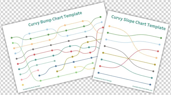 Curvy Bump Chart & Slope Chart Template - Diagram