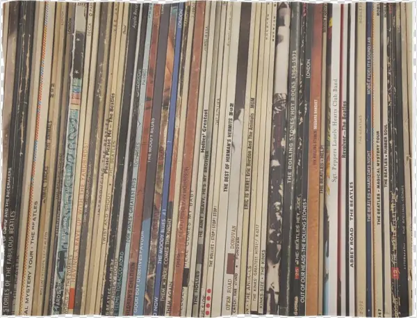 Retro Fleece Blanket, Vinyl Record Albums, British - Shelf