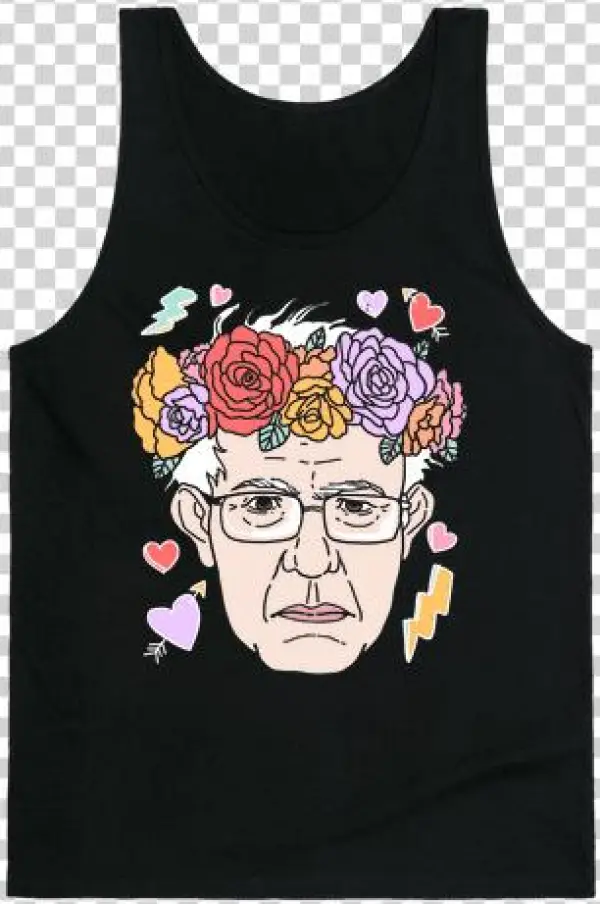 Bernie With Flower Crown Tank Top - Bernie: Don't Tell Me To Smile Tote Bag: Funny Tote