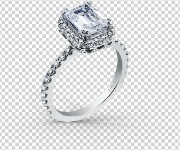 Carmella Platinum Engagement Ring - Kirk Kara "carmella" Emerald Cut Halo Diamond Engagement