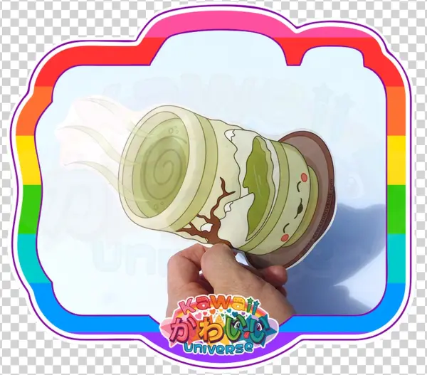 Cute Green Tea Mug Sticker - Art
