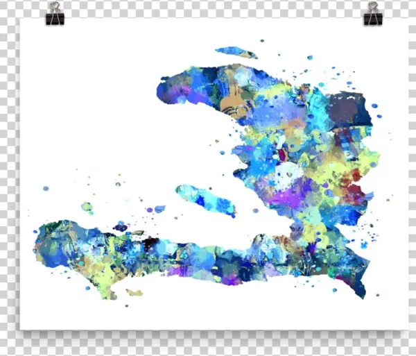 Haiti Map Art Print - Art