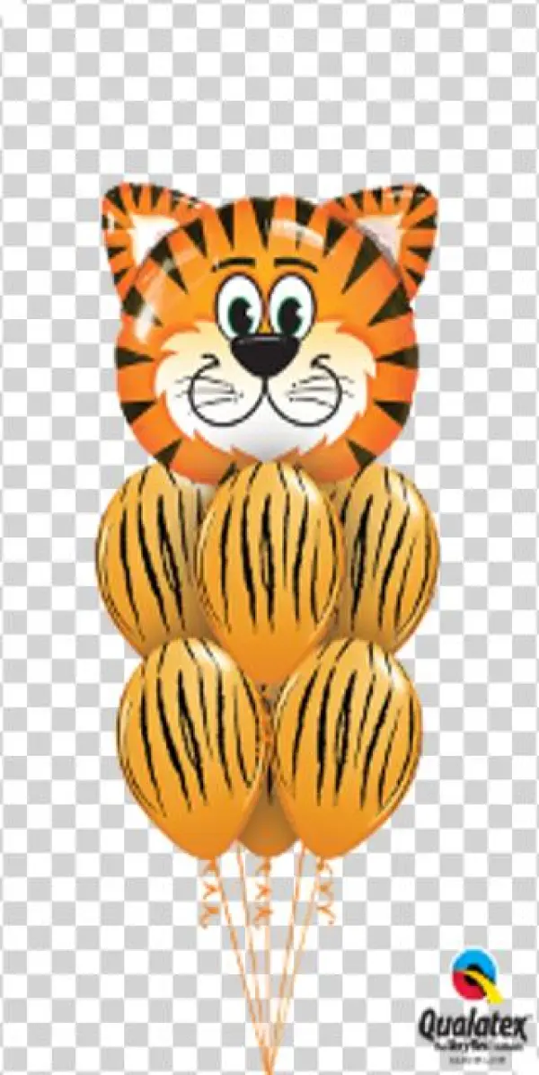 Luxury Tiger Stripes Bouquet - 14" Airfill Only Tickled Tiger - Mylar Balloons Foil