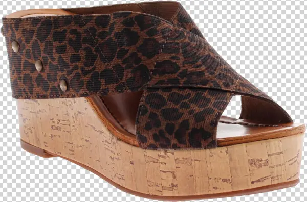 Madeline, Adonis, Leopard, Slide On Fabric Wedge With