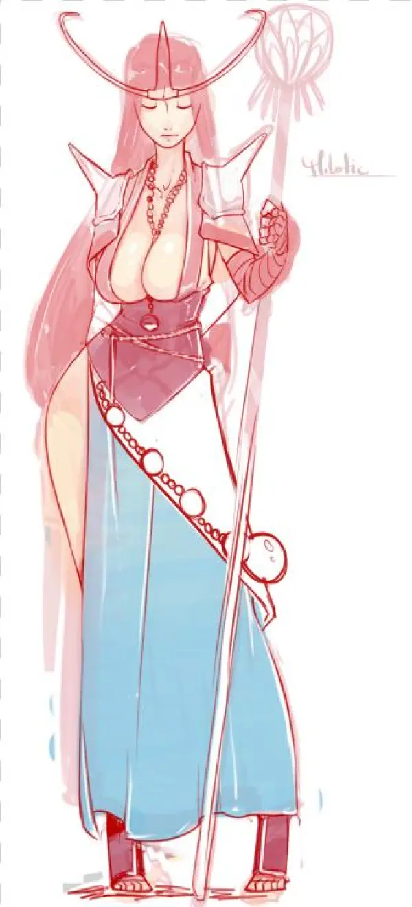 Milotic Gijinka, As A Monk - Moe Anthropomorphism