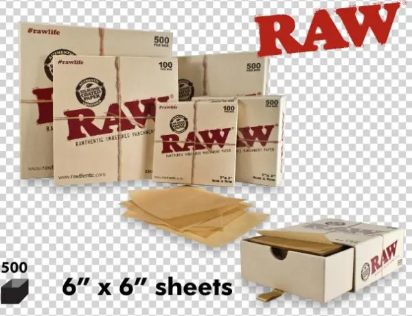 Raw Parch 500 - Raw Threads Raw Rolling Paper Parchment Squares 5"x5"