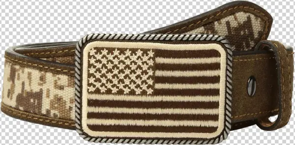 Ariat Western Belt Mens Digital Camo Overlay Med Brown