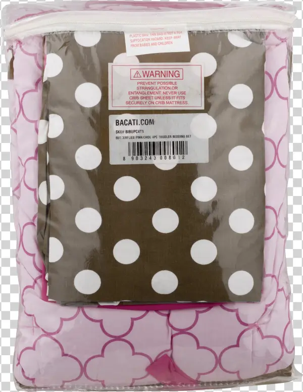 Bacati 4-pc Toddler Bedding Set Butterflies Pink/choc, - Child