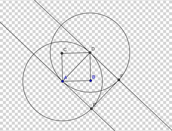 Drawn Square Diagonal - Circle