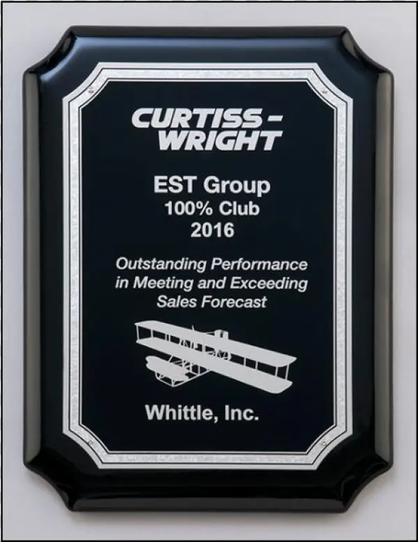 High Gloss Black Stained Plaque With Silver Florentine