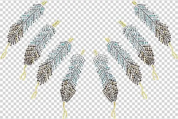 S100962 Vneck<br>8 Feathers V Neckline - Neckline