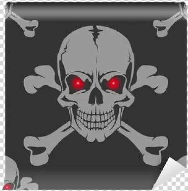 Seamless Background With Skull And Crossbones Wall - Gorillawhips 3x5 Foot White Skull Flag On 3/8" Pole