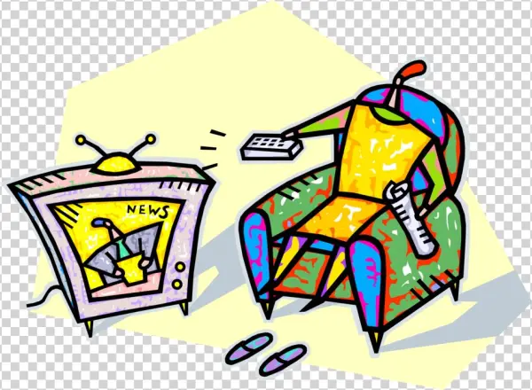 Vector Illustration Of Relaxing In Chair With Newspaper - Song