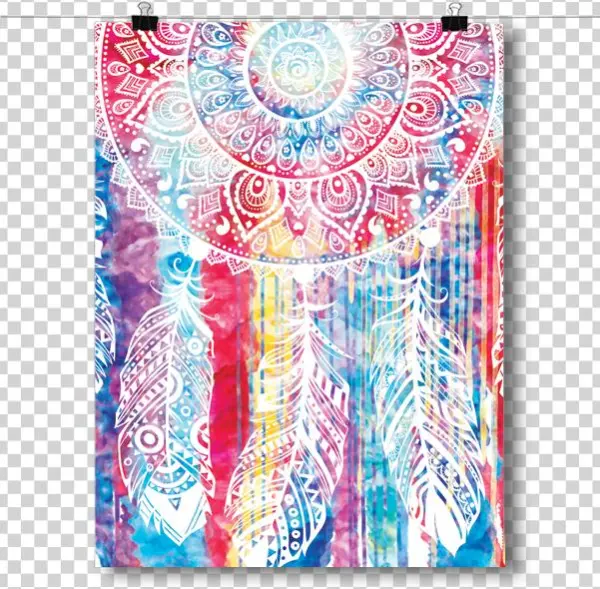Watercolor Dreamcatcher Spiritual - Inspired Posters Watercolor Dreamcatcher Spiritual