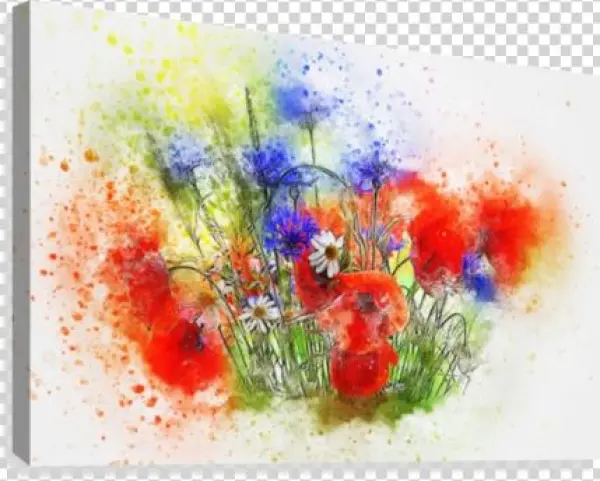 Watercolour Floral Bouquet Canvas Print - Техника Рисования Акварелью