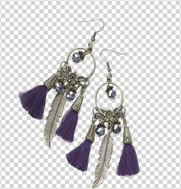 Antique Bronze Feather Tassel Earrings - Vintage Ethnic Tassel Earrings Round Antique Bronze