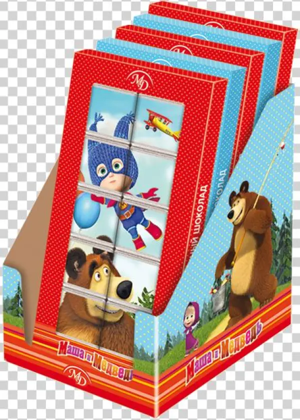 Chocolate Puzzle «masha And The Bear» 50gr/12 Pcs Milk - (16+) Монетный Двор Маша И Медведь Набор Молочного