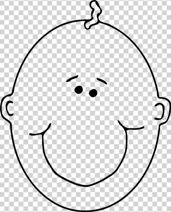 Clipart - Boyface8 Outline - Happy Outline