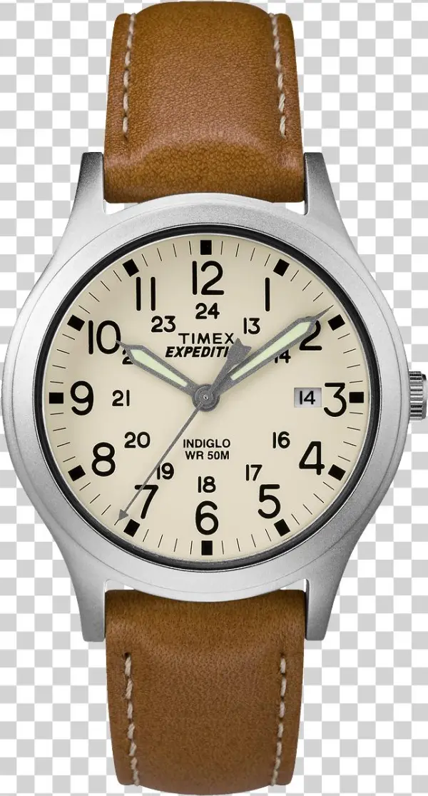 Expedition Scout Midsize 36mm Leather Strap Watch - Timex Watch Expedition Mid-size Scout | Ip Steel/tan/natural