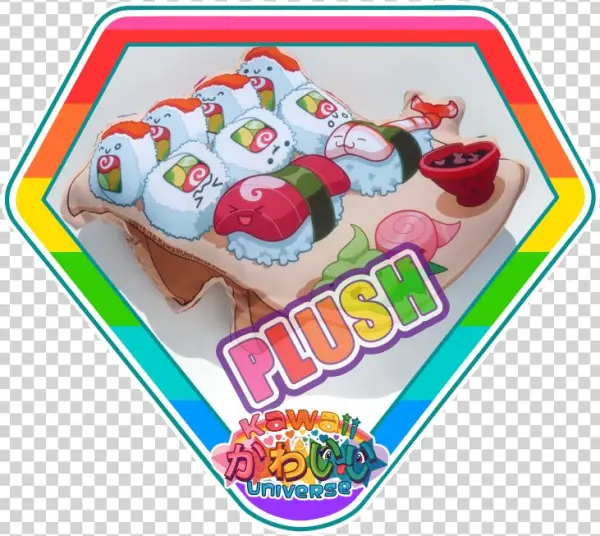 Kawaii Universe Cute Sushi N Nigiri Platter Plush - Kawaii California Roll And Sushi Shrimp And Tuna N...
