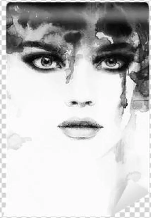 Woman Portrait - Art Print: Ismagilova's Woman Portrait .abstract Watercolor