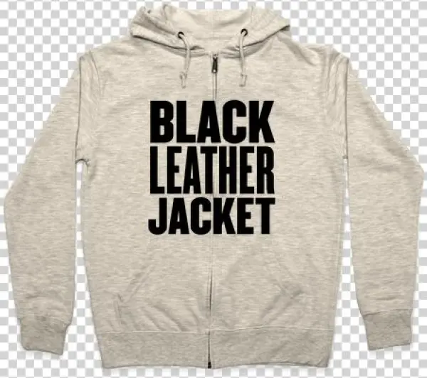 Black Leather Jacket Zip Hoodie - All I Want To Do Is Pet Cats And Listen To Metal Hoodie: