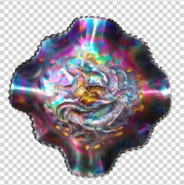 Dugan Farmyard Purple Diamond Ruffled Bowl - Fractal Art