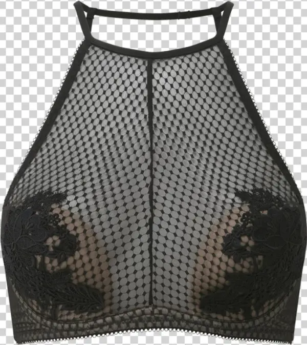 Geo Chic Bralet Product Front - Gossard 14601 Women's Geo-chic Black Embroidered Padded