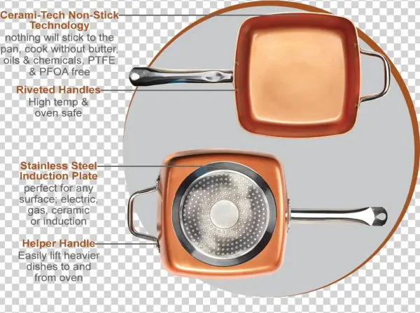 Glamorous Square Copper Pan As Seen On Tv Cooking With - 4 Piece Copper Chef Pan With Glass Lid Tristar Products