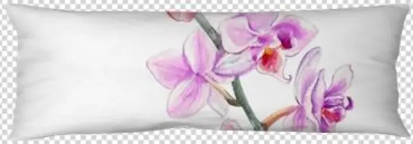 Orchid Flowers Watercolor Hand Drawn Botanical Illustration - Cushion