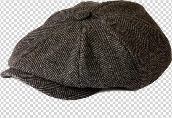 'shelby' Newsboy Grey Herringbone Cloth Cap By Gamble