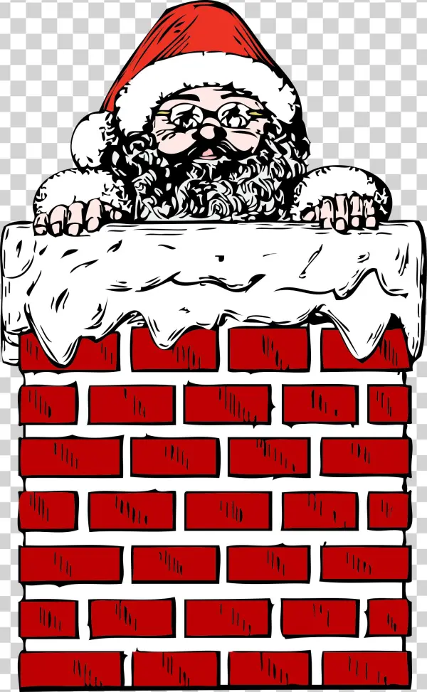 This Free Icons Png Design Of Santa In A Chimney