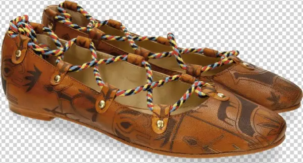 Ballet Pumps Kate 20 Tan Lasercut - Bailarinas De Piel Kate 20 Marrón - Melvin Hamilton