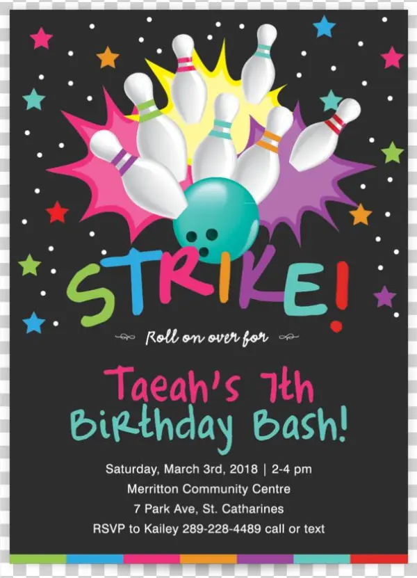 Birthday81 - Bowling Invitations
