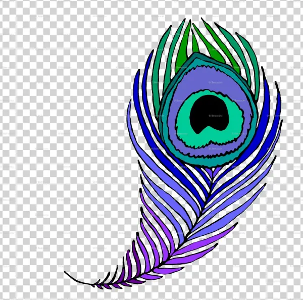 Peacock Print Wristlet Purse, Women's, Dark Blue/blue/slate