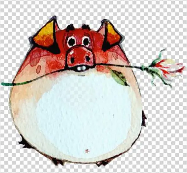 Watercolor Piggies Messages Sticker-7 - Cartoon