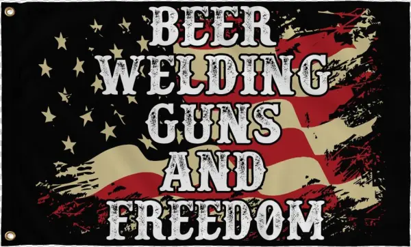 Weldings Guns And Freedom Flag - Welding