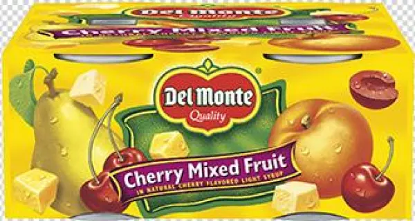 Del Monte Very Cherry Mixed Fruit, 4 Oz Cups 4 Packs - Del Monte Cherry Mixed Fruit In Natural Cherry Flavored