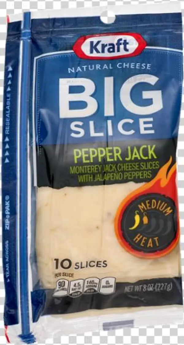 Kraft Big Slice Pepper Jack Cheese, Sliced - 10 Count,