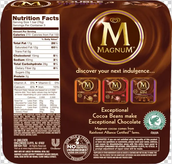 Magnum Bar Nutrition Information