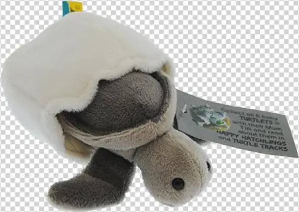 Moonlight Grey Turtle Hatchling Plush Toy With Attached - Doll