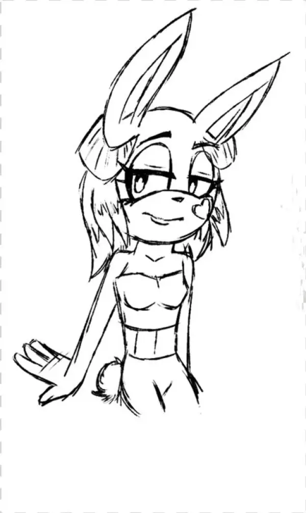 Nonshaded Sketch Of Rikki The Succubus - Drawing