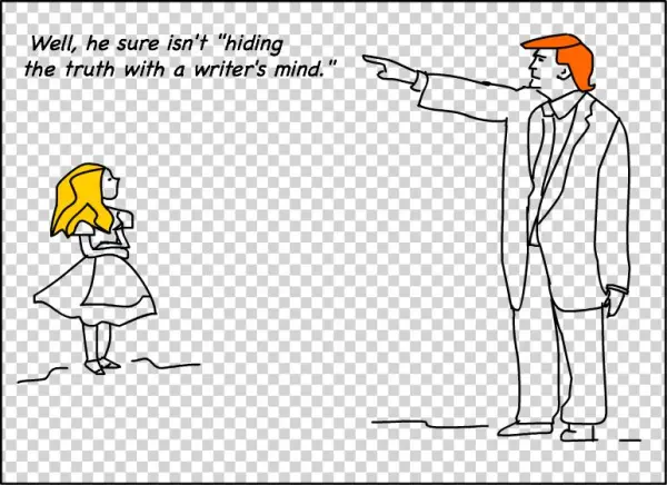 Trump Hiding Truth - Cartoon