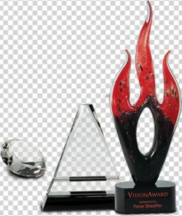 Crystal And Glass Awards - Engraved Crystal Glass Award 7 3/4 Inch Clear Crystal