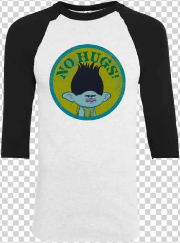 Dreamworks' Trolls No Hugs Branch Youth Raglan - Niederlassung Der Schleppangel-| - Keine Taschenspiegel