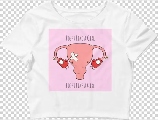 Fight Like A Girl White Crop Top