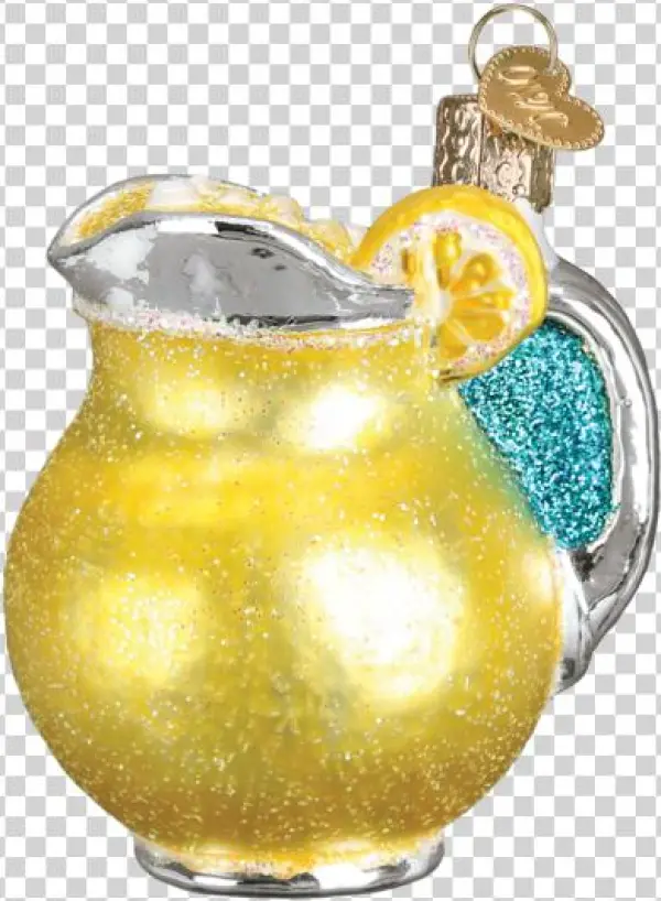 Lemonade Pitcher Ornament - Old World Christmas Just Married Fine White Limo Christmas