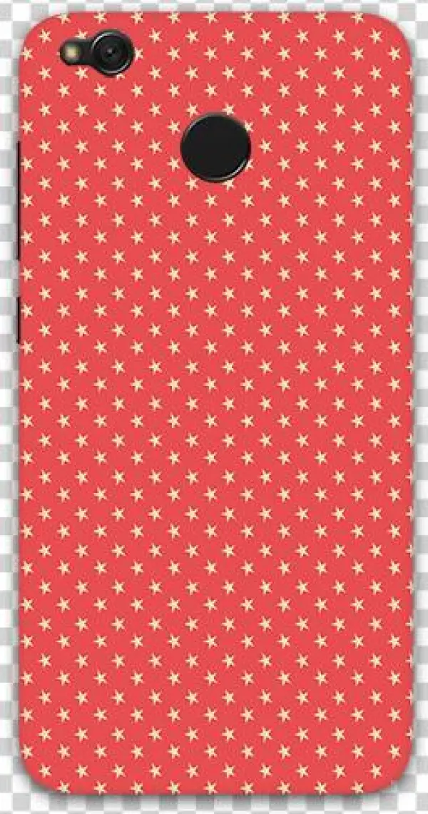 Red Background Start Redmi 4 Mobile Case - 4th Of July Graphic Print And Text Semi-sheer Rod Pocket