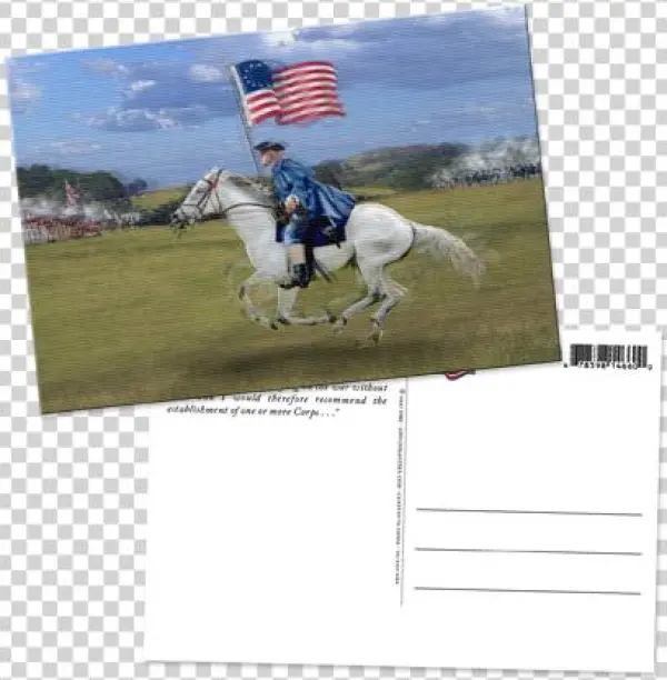 Revolutionary War Solider Lenticular Postcard - Stallion