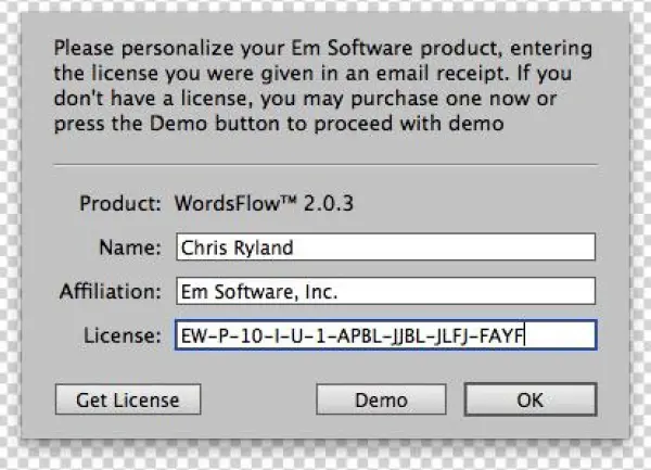 Wordsflow License Dialog - Pdf